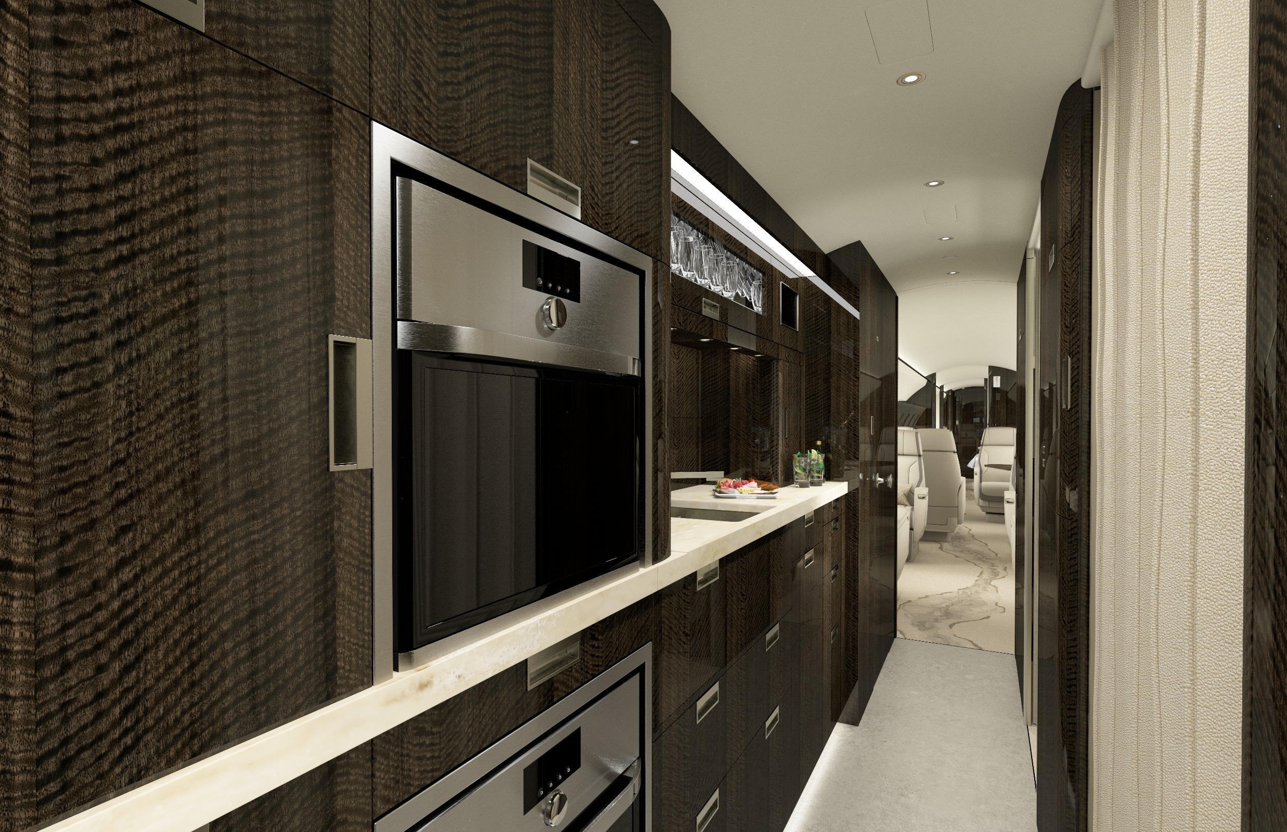 Global 8000 Kitchen Looking Aft