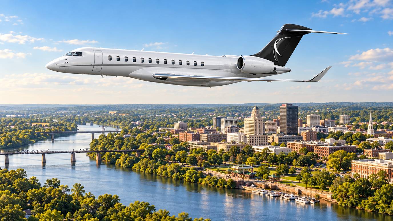 Illustration IBC Aviation : Global 7500 devant Augusta en Géorgie