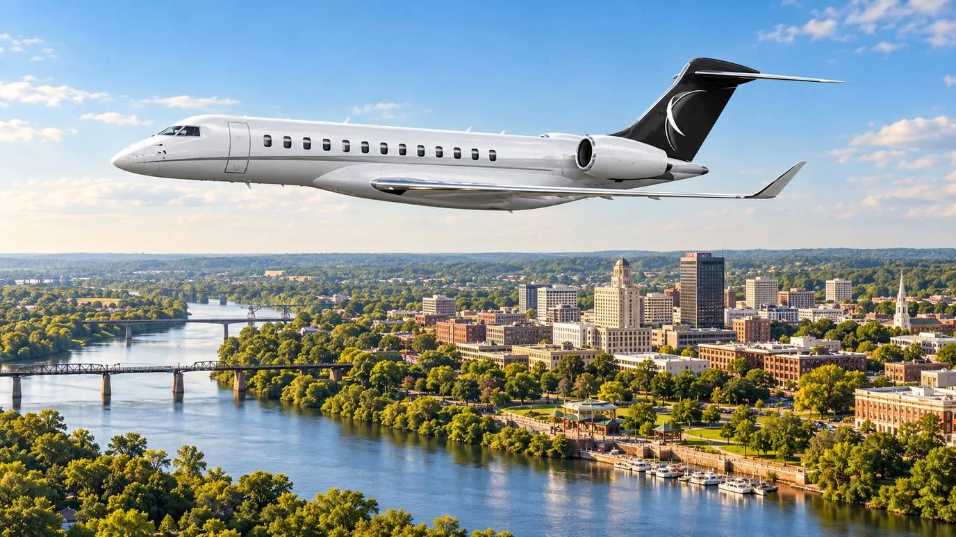 Illustration IBC Aviation : Global 7500 devant Augusta en Géorgie