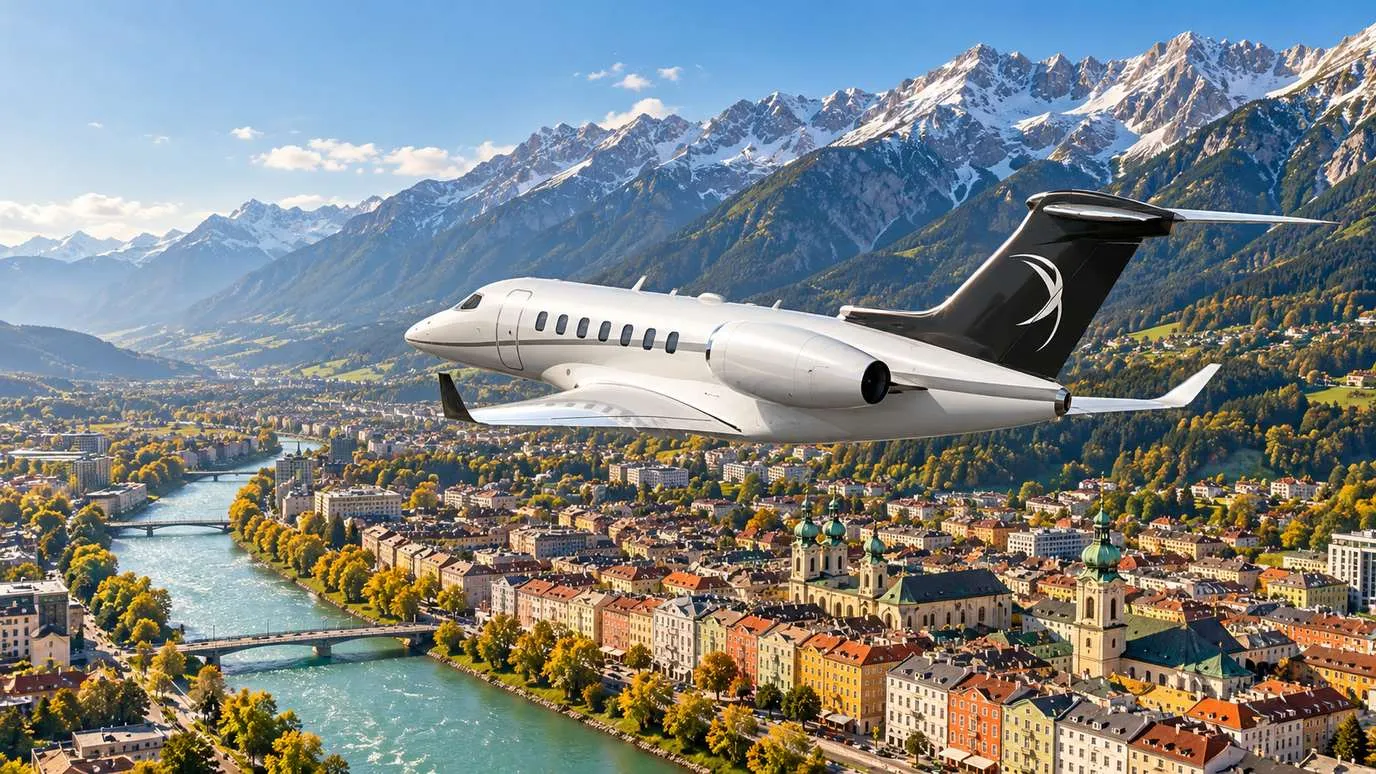 Illustration IBC Aviation : Citation Longitude devant Innsbruck
