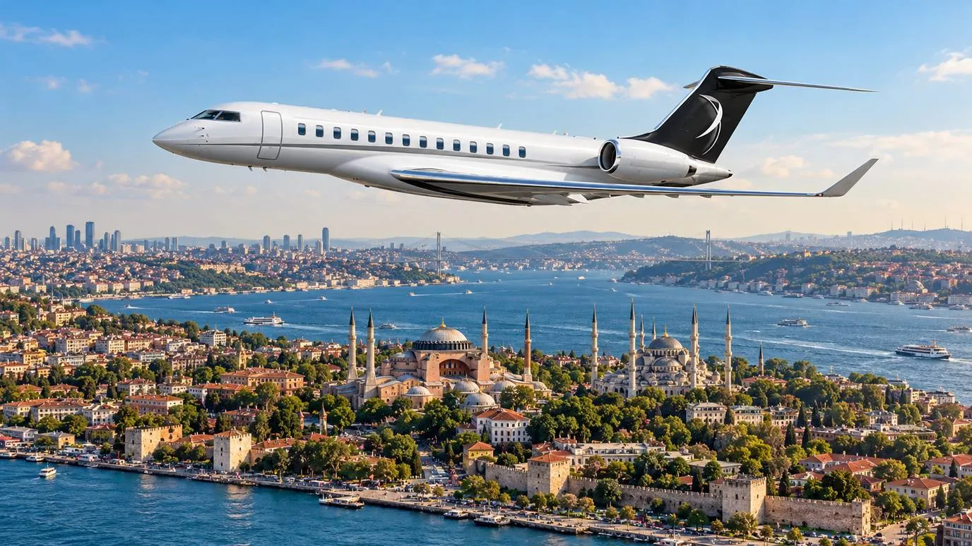 Illustration IBC Aviation : Global 7500 devant Istanbul