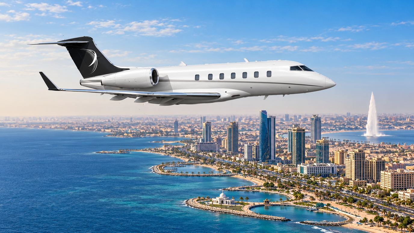 Illustration IBC Aviation : Challenger 3500 devant Djeddah
