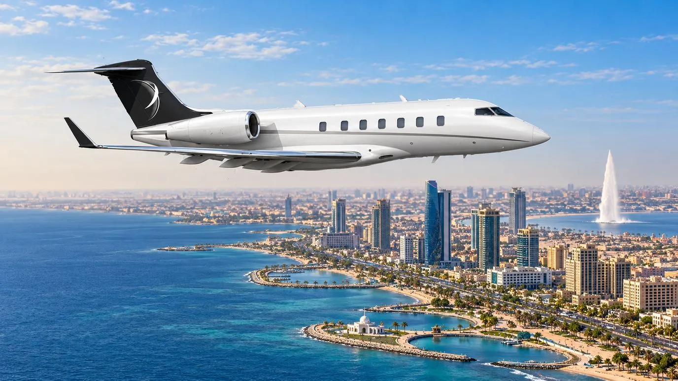 Illustration IBC Aviation : Challenger 3500 devant Djeddah