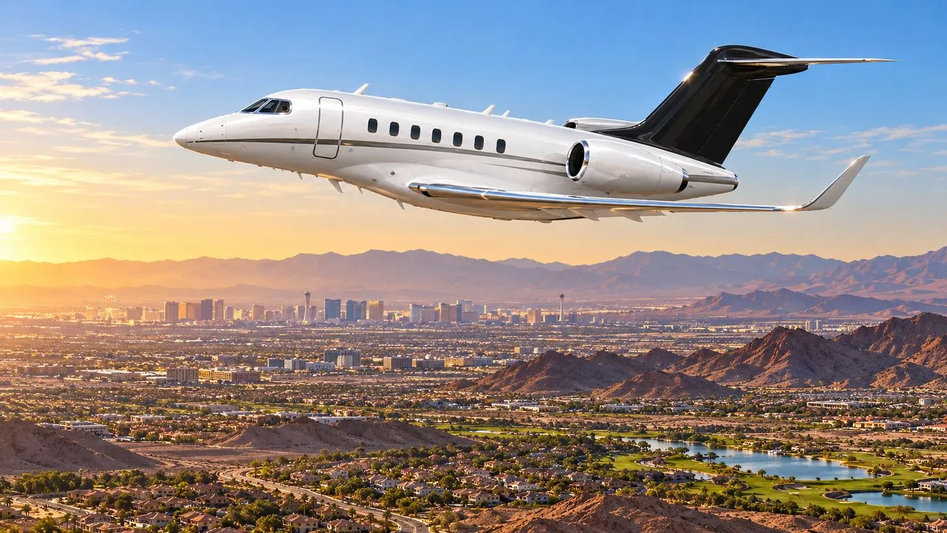Illustration IBC Aviation : Citation Longitude, panorama de Las Vegas