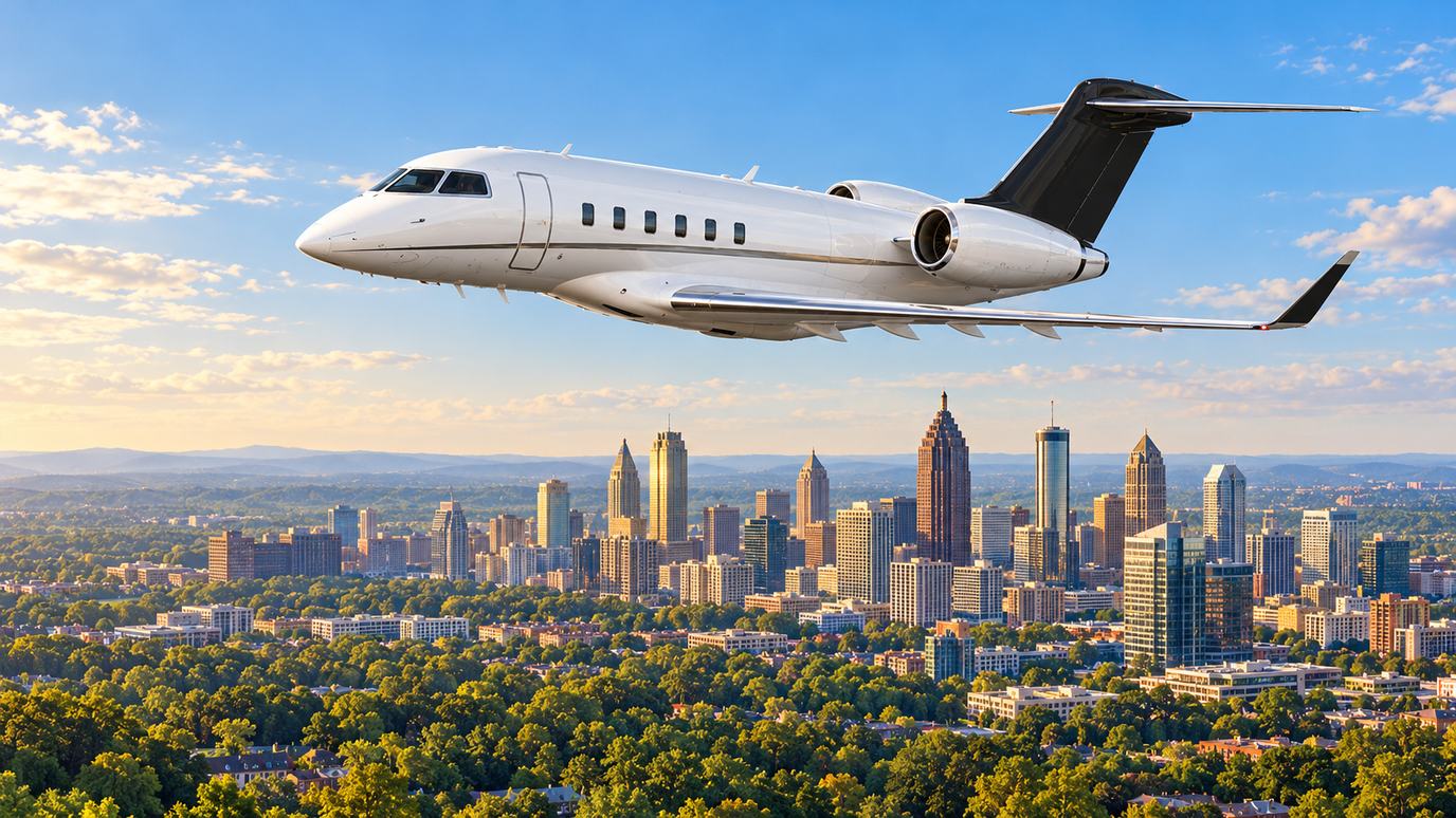 Illustration IBC Aviation : Challenger 3500, panorama de Atlanta