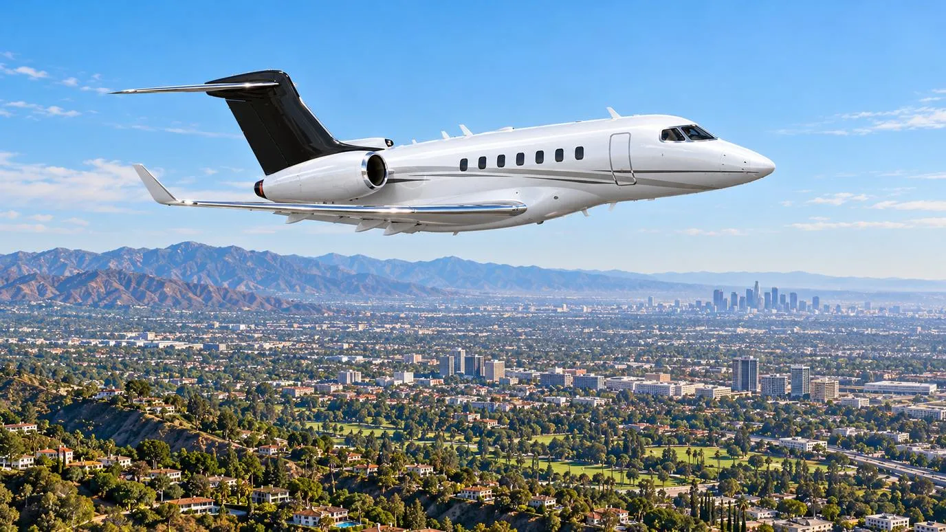 Illustration IBC Aviation : Citation Longitude, panorama de Los Angeles