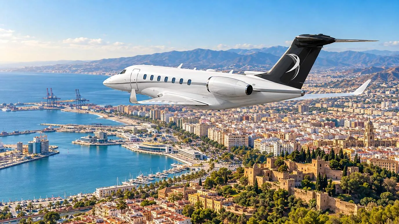 Illustration IBC Aviation : Citation Longitude devant Málaga