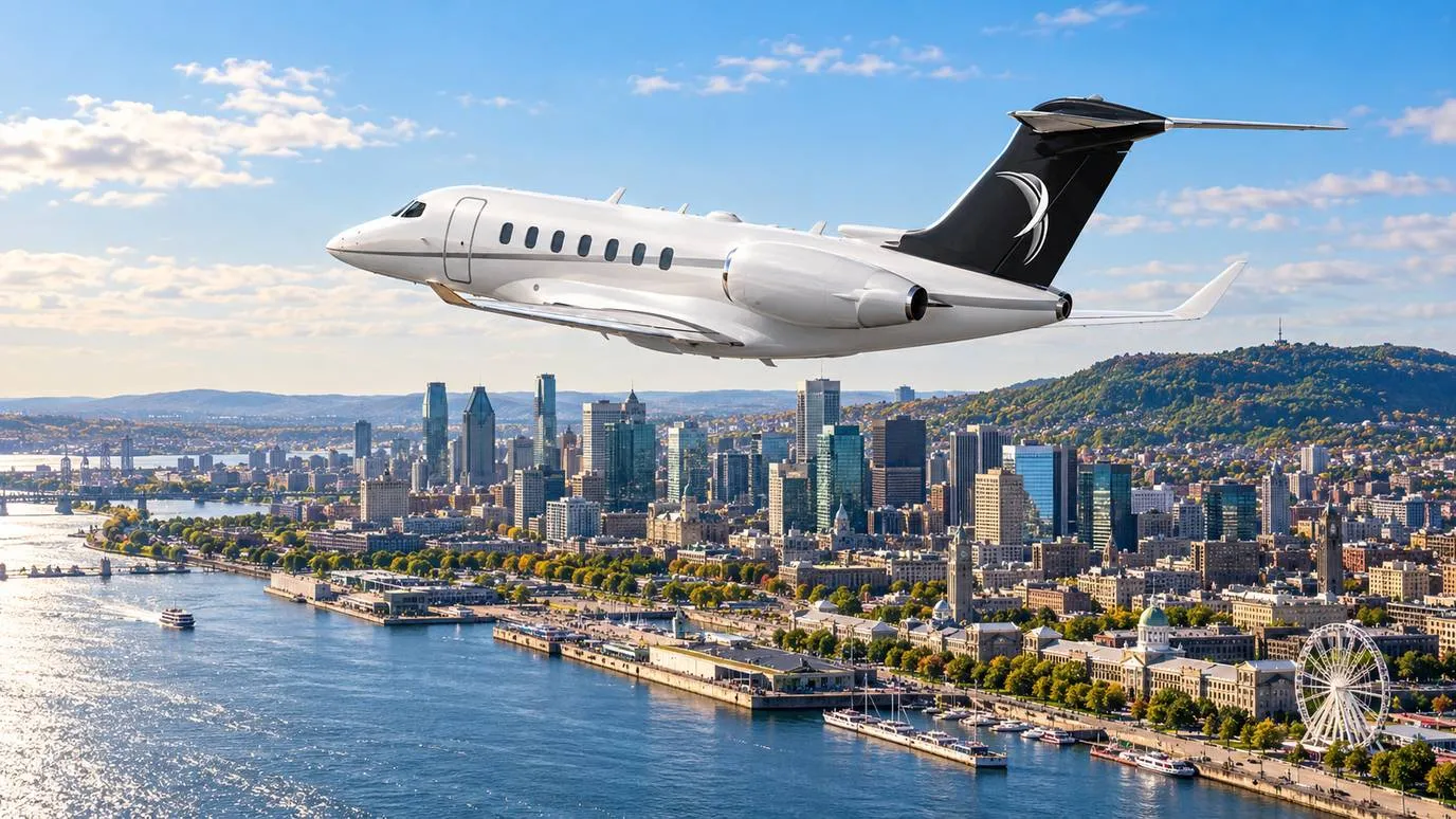 Illustration IBC Aviation : Citation Longitude devant Montréal