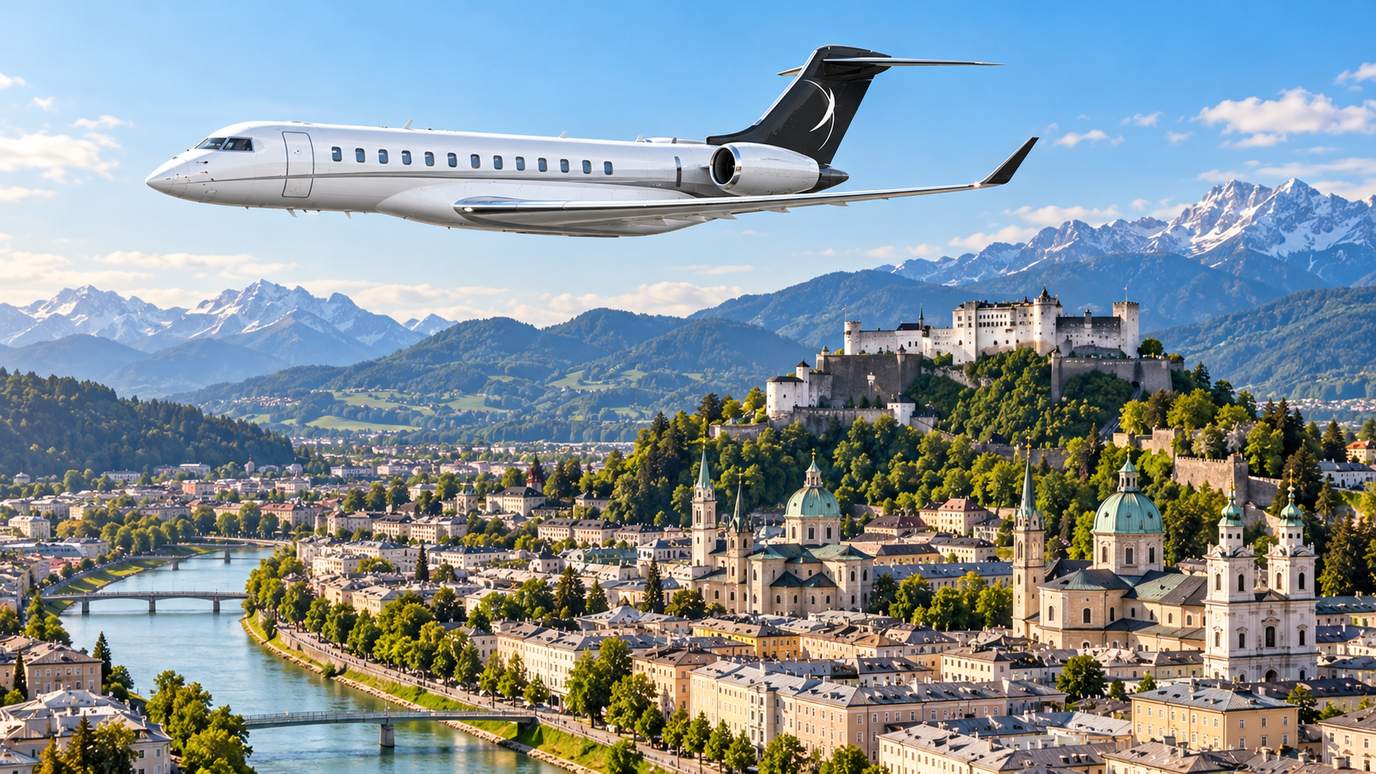 Illustration IBC Aviation : Global 7500 devant Salzbourg