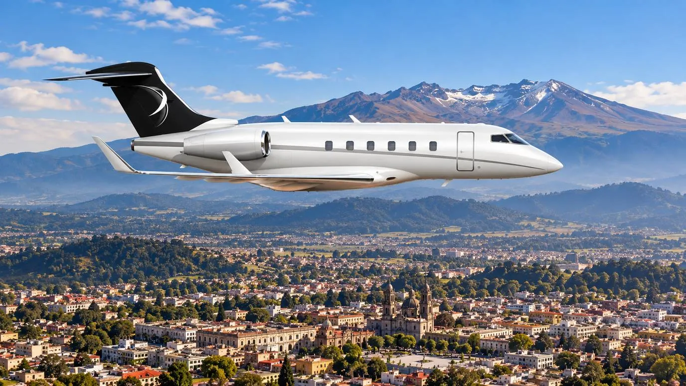 Illustration IBC Aviation : Challenger 3500 devant Toluca